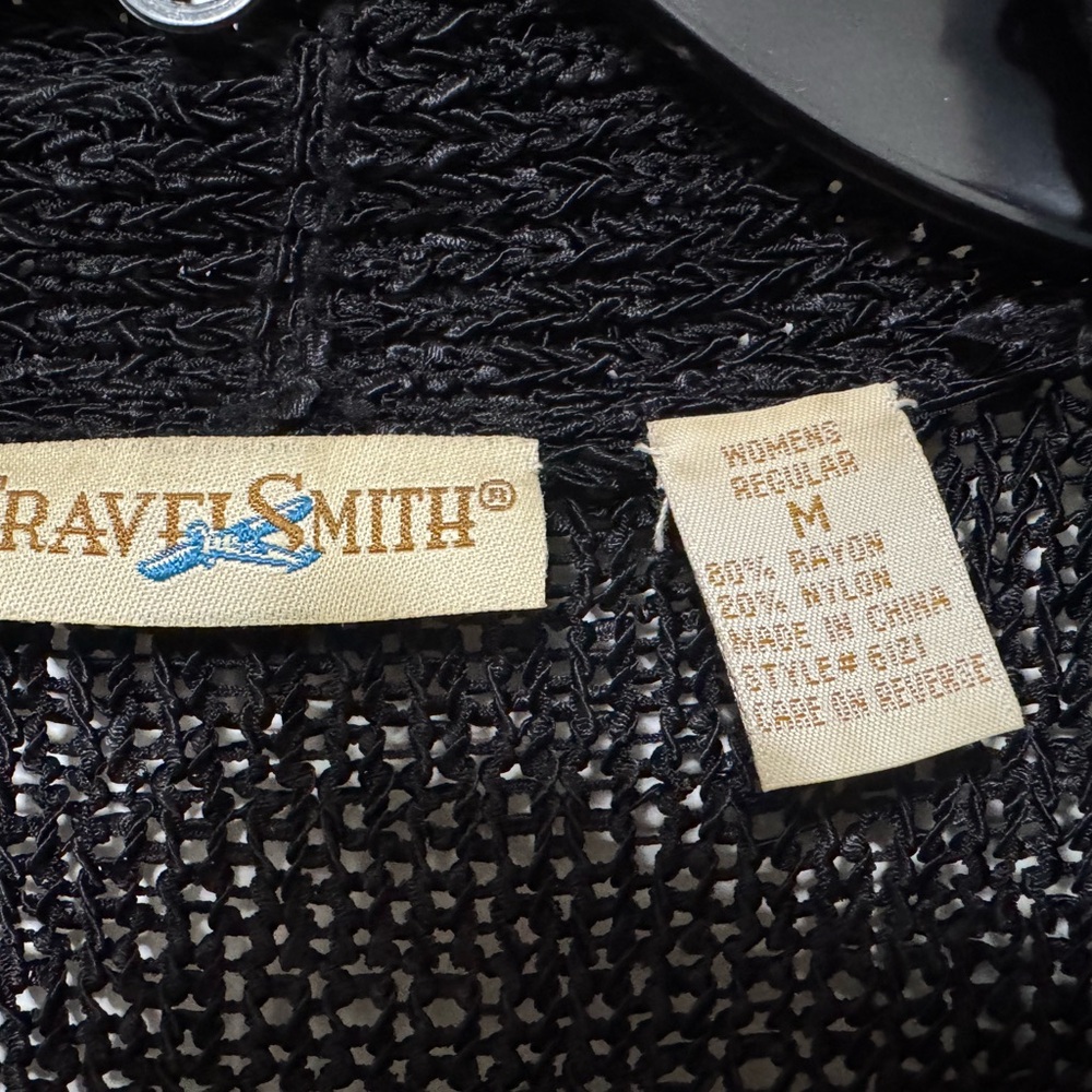 TravelSmith Black Open-Front long cardigan - Picture 2 of 3